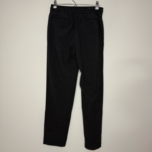 ZARA Dark Academia Houndstooth Print Drawstring Waist Pleated Straight Leg Pants - Picture 4 of 6